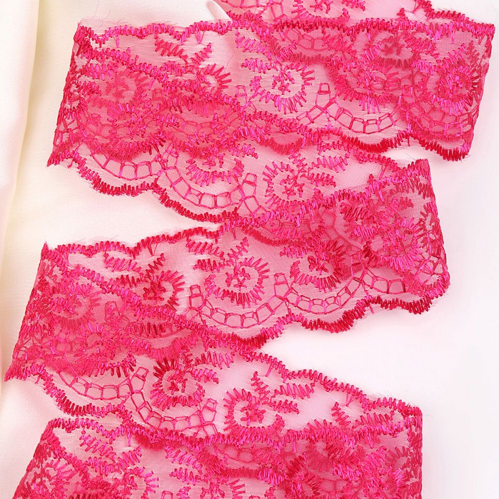 Кружево капроновое 45 мм / 9.14 м, TBS.30010 цв.028 (175) малиновый, Kruzhevo