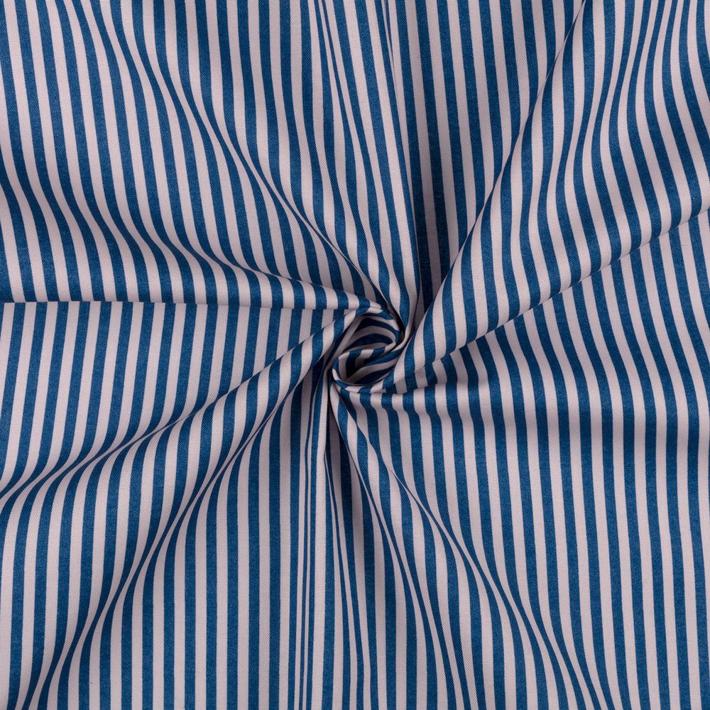 Ткань для пэчворка Peppy Бабушкин сундучок, рулон 112 см / 5 метров, БС-34 полоска я.синий, Peppy