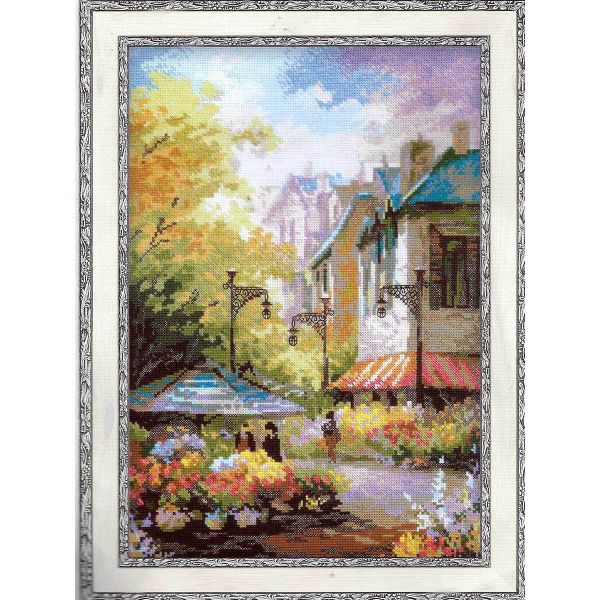 Набор для вышивания нитками Риолис, Цветочная улица, 26х38 см