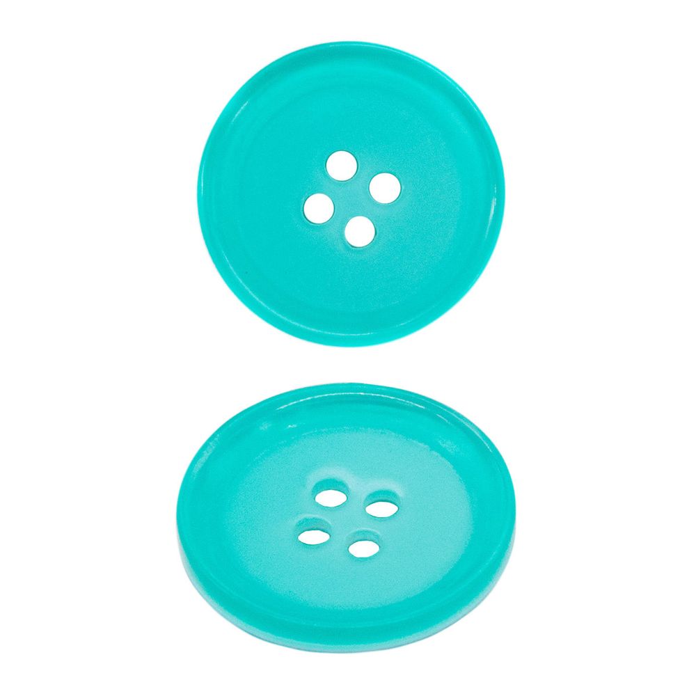 Пуговицы 4 прокола 24L, (col.D (бирюзовый)) CB, 72 шт