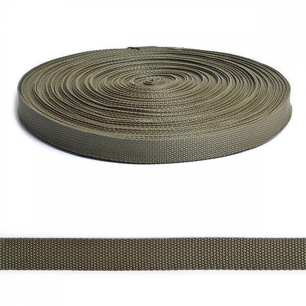 Стропа (ременная лента) 20 мм / 50 метров, толщ. ≈1.2 мм, 09 хаки