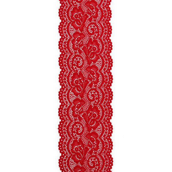 Кружево эластичное (стрейч) 100 мм / 13.71 метров, C820 красный