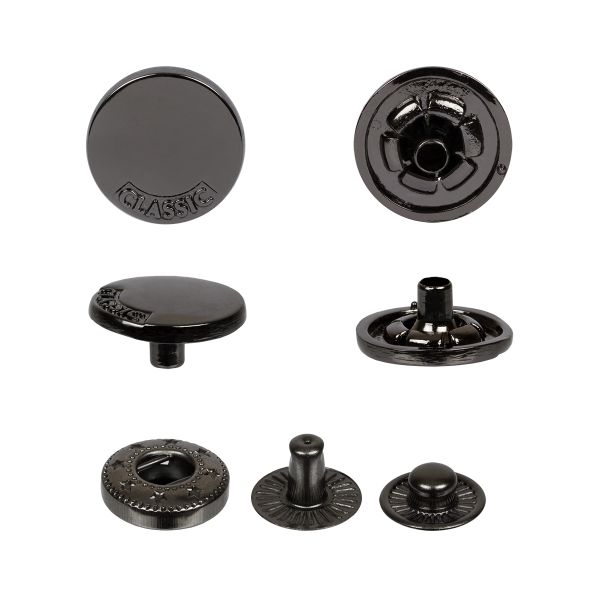 Кнопка Альфа (S-образная) ⌀12.5 мм, 36 шт, металл, нерж., 06 черн.никель, MIKRON JK 001