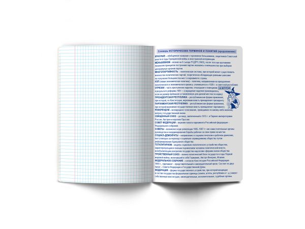 Тетрадь со справочным материалом Ковен тайных знаний, A5+ 48 л. на скобе 65 г/м², белизна 100%, 10 шт, клетка, 00856 История, Светоч 48Т7