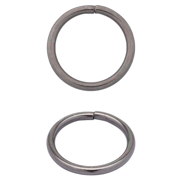 Кольцо разъемное металл in ⌀20 мм (25 мм внешн.), цв.чер.никель, 100 шт