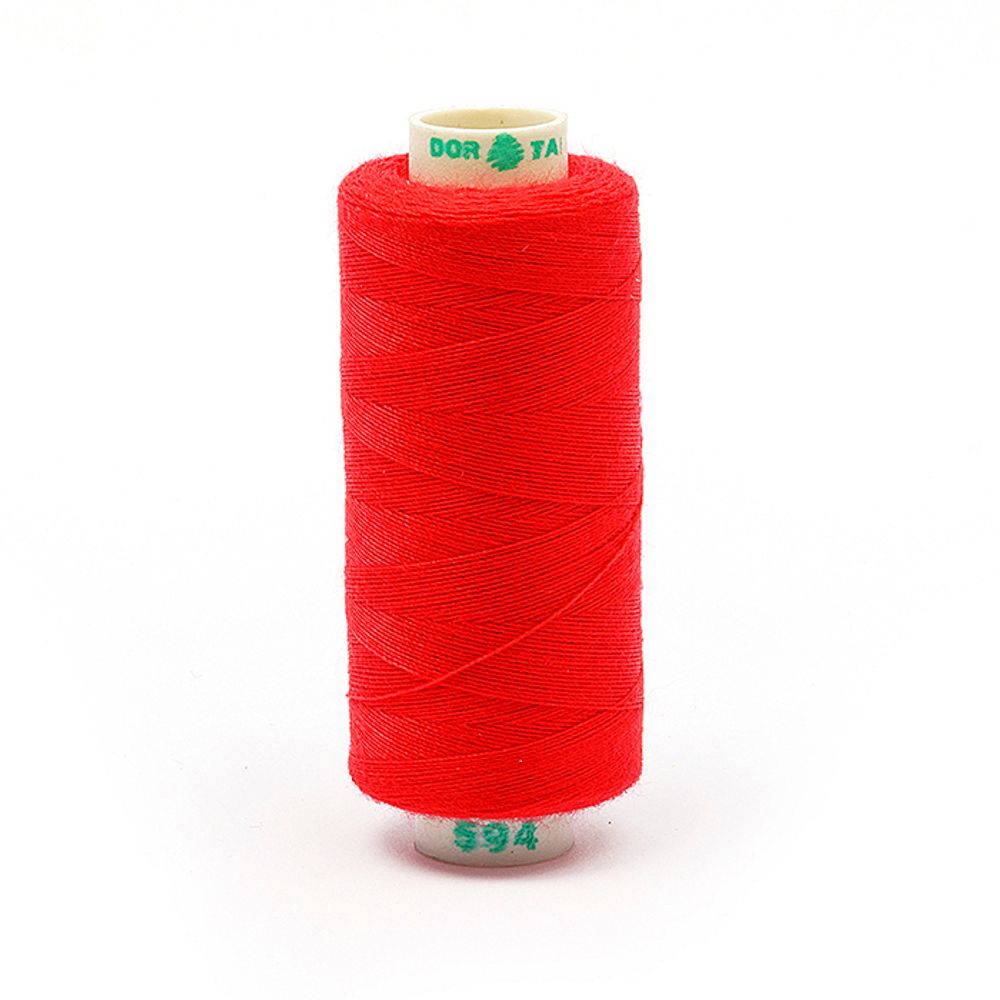 Нитки швейные бытовые Dor Tak 40/2, 366 м / 10 кат., 594 красный