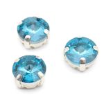 Хрустальные стразы в цапах круглой формы, голубой 10 мм, 5 шт. Astra&Craft, РЦ013НН10