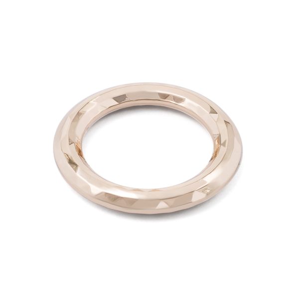 Кольцо литое металл in ⌀18 мм (25 мм внешн.), граненое (Gold золото), 4 шт, MB199