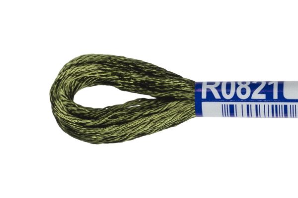 Мулине Gamma вискоза 100%, цв.R0821 хаки, 12 мотков по 8 метров