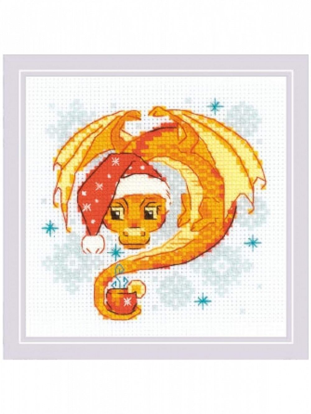 Набор для вышивания нитками Риолис, Чайный дракон 15х15 см