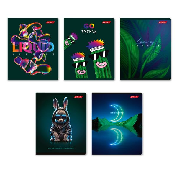 Тетрадь ученическая общая, глянцевая ламинация, A5+ 48 л. на скобе 65 г/м², белизна 100%, 10 шт, линия в термоусадочной пленке, 000763 Энергия цвета, Светоч 48ТЕТл-004