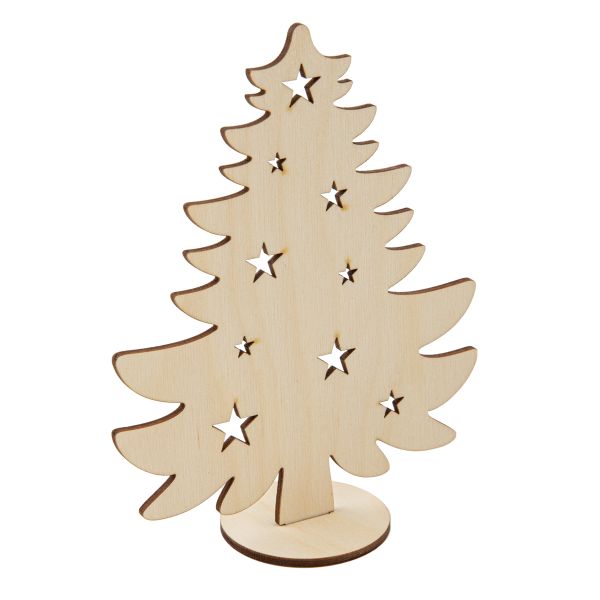 Заготовка из фанеры на подставке Елка пушистая, 15х12х0.3 см, Mr.Carving ВД-1243