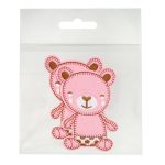 Термоаппликация Мишутка 70х97мм (Pink (розовый)), 2 шт, LA524