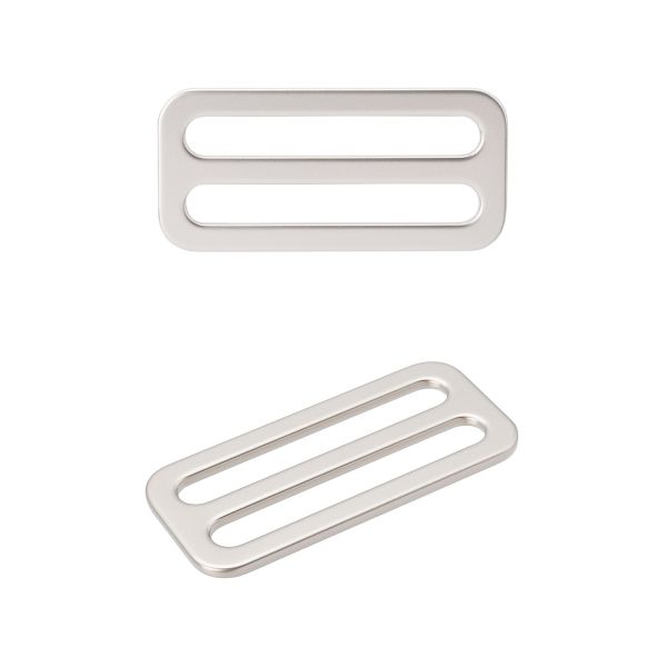 Пряжка регулировочная металл литая плоская 38.0 мм (46х21,5мм), никель матовый, МВ2343, 6 шт