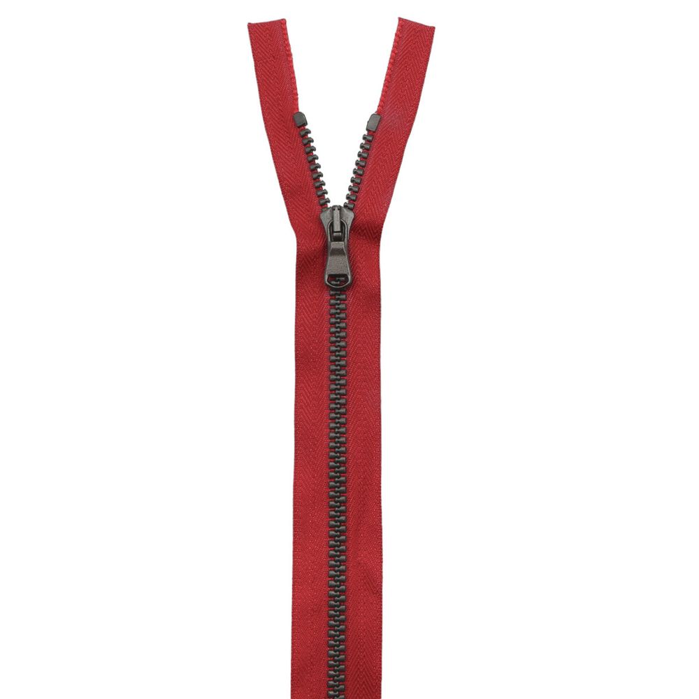 Молния трактор Arta Т6 (6 мм) 1 зам., разъем., 80 см, Noir, цв. 008 красный / 1000 брунит, уп.5 шт