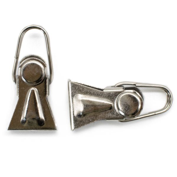 Зажим для штор 28 мм, металлический, никель, 60 шт