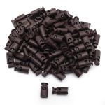 Фиксатор (зажим) для шнура пластик 1 отв., ⌀4.5 мм, 19х9 мм, цилиндр, ПП, коричневый, 100 шт