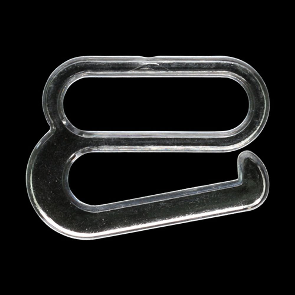 Крючки для бюстгальтера пластик 20.0 мм, 100 шт, прозрачный