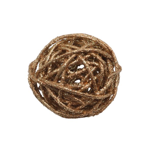 Шары декоративные из ротанга 5см, 12 шт, цв. золото, BH232DA-A-5