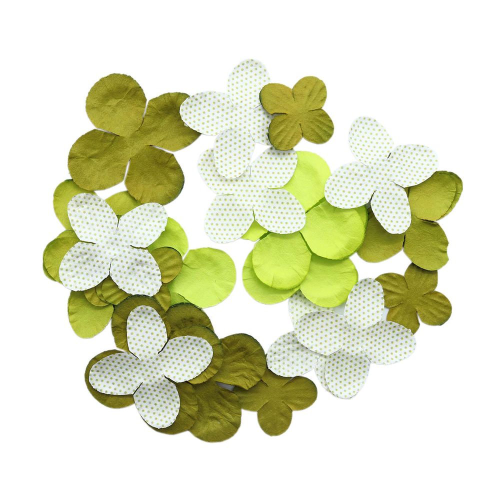 Лепестки бумажные d 4,5 см/3,5 см/2,5 см, упак., 25 шт, Астра, зеленый