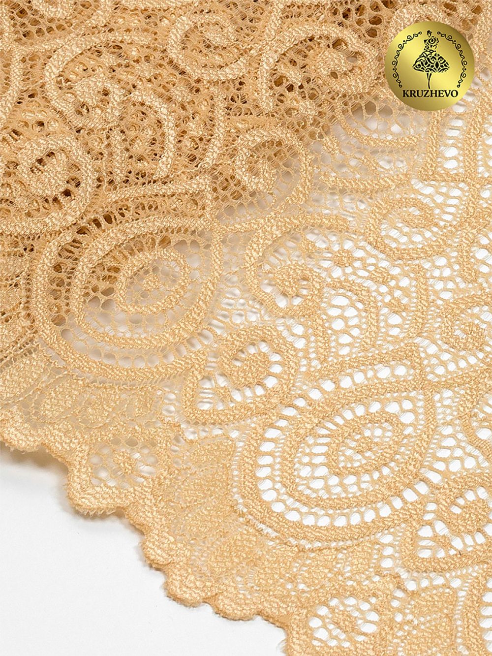 Кружево бельевое эластичное 180 мм / 3 метра, TBY.L1351, цв.126 бежевый