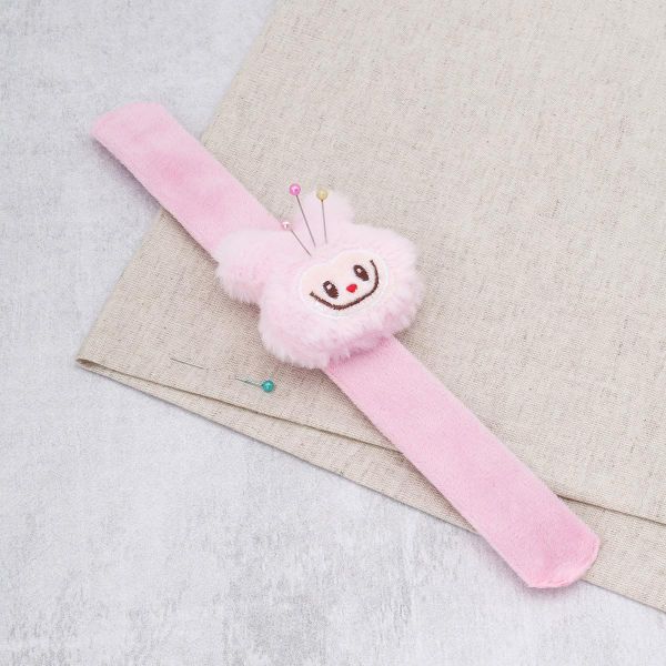 Браслет игольница монстрик розовый 24 см