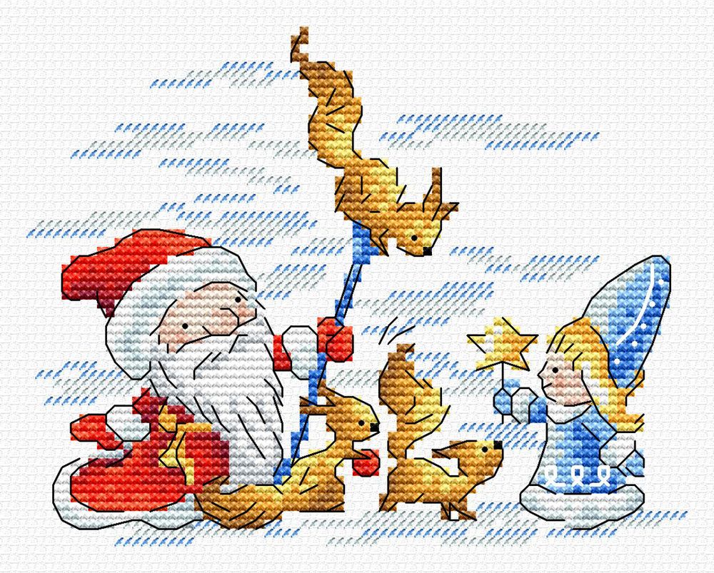 Набор для вышивания нитками МП Студия (Жар-птица), Маленькие помощники, 11х14 см