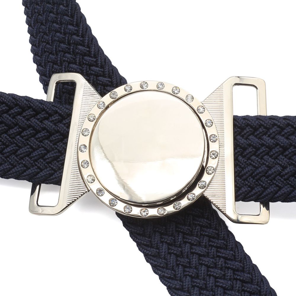 Пряжка-застежка 50мм со стразами, 2 шт, никель /TOS/