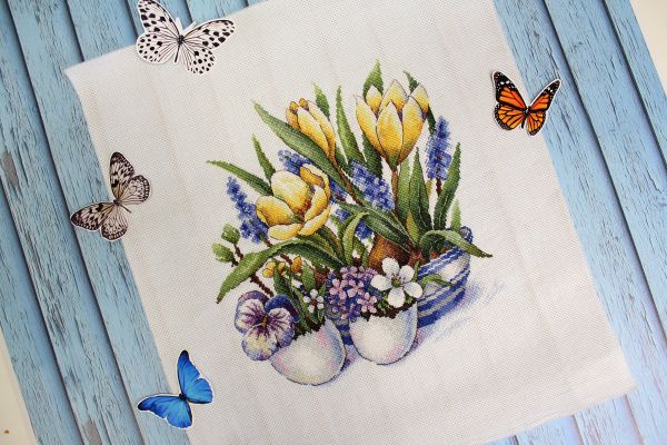 Набор для вышивания нитками МП Студия, Первое дыхание весны, 25х26 см