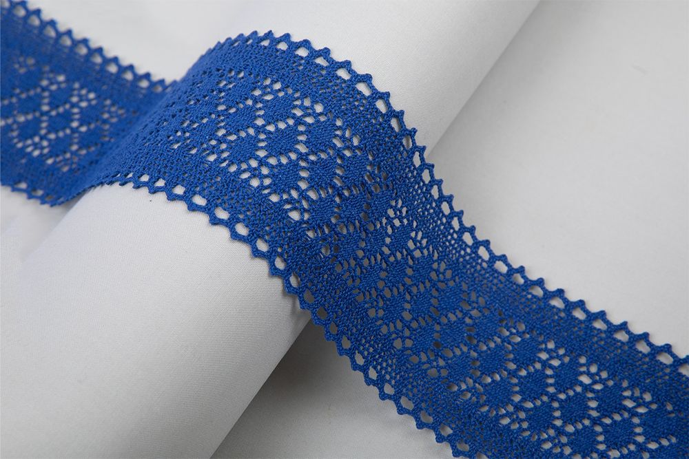 Кружево вязаное (тесьма) 85 мм / 25 м, синий, Gamma С3749Г17(рис.85.01.121) Кружево вязаное (тесьма) 85 мм / 25 м, синий, Gamma С3749Г17(рис.85.01.121)