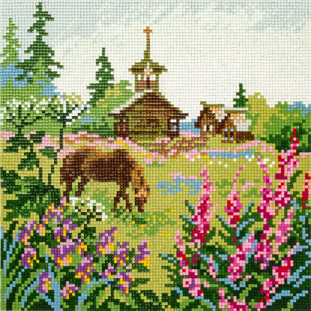 Алмазная (кристальная) мозаика Фрея, Северное лето, 24х24 см