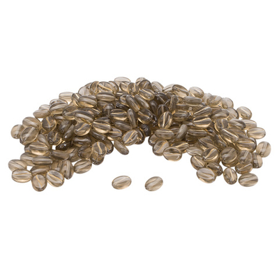 Бусины пластик 10х5 мм, 50 г, кофейное зерно, 12 прозрачное+золото, Astra&Craft, 7541