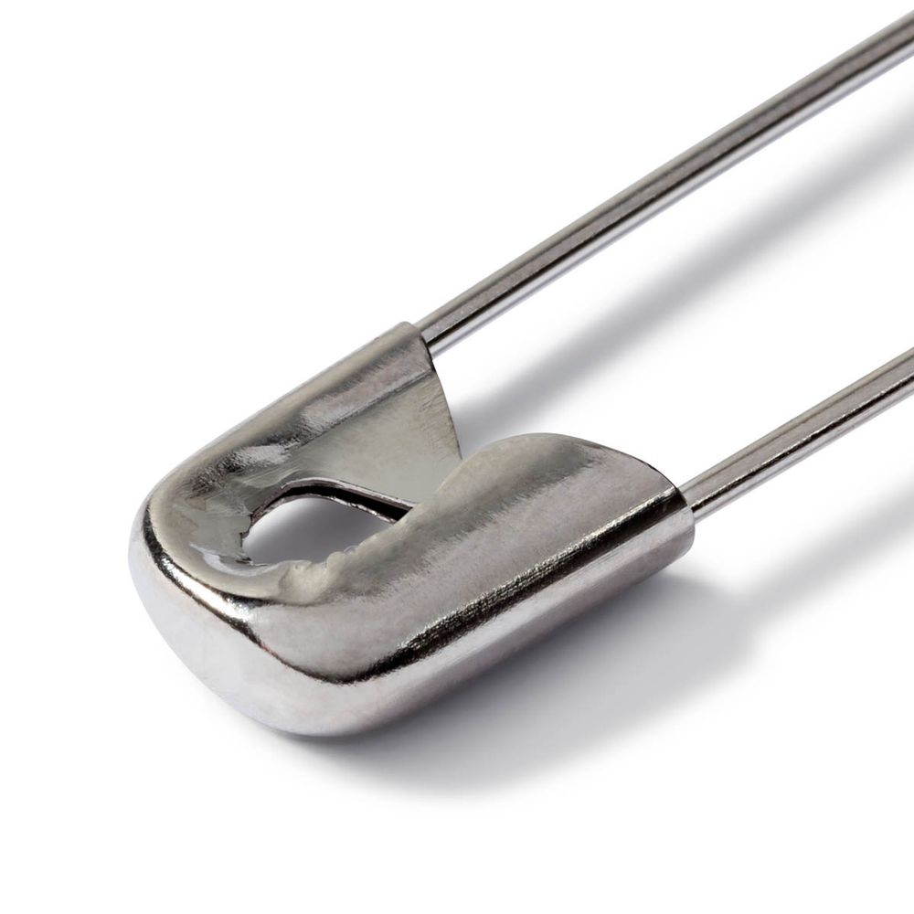 Булавки английские со спиралью, латунь и сталь №3/0-3 в ассорт, серебро, цвет 27, Prym