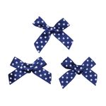 Бантики пришивные 3х2 см, 8 шт, т.синий горох