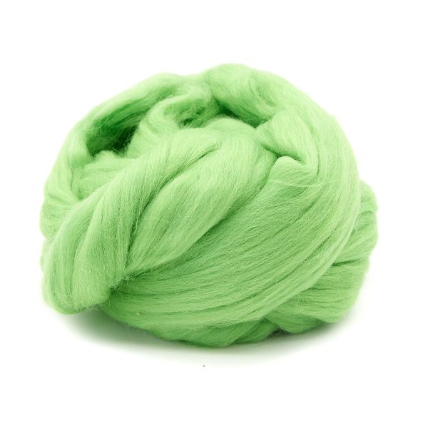 Шерсть для валяния мериносовая тонкая 100 г, 434 зеленый, Троицкая