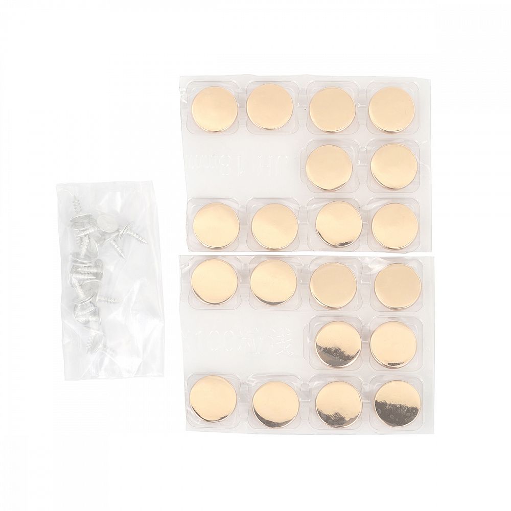 Пуговицы джинсовые ⌀18 мм, фиксированная ножка, металл, TBY-1357 золото уп.20 шт