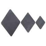 Набор заплаток пришивных из замши, ромб 4х5,6см, 6х8,4см, 8х11,2см, с перфорацией, 3 шт (26 серый), 59405