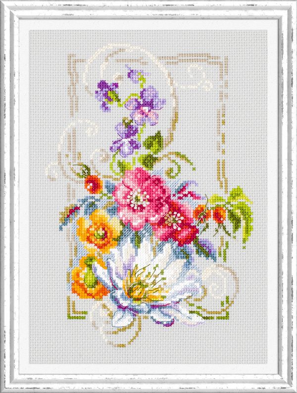 Набор для вышивания нитками Чудесная игла, Счастливого июля 15х21 см