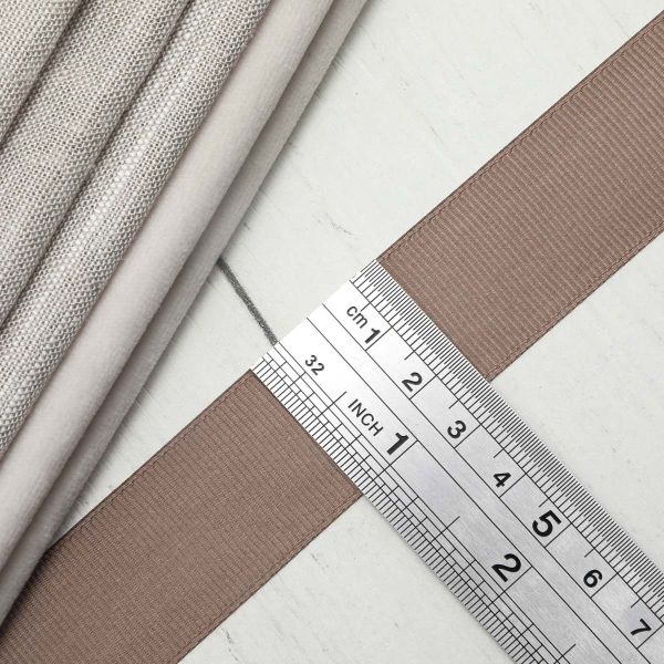 Лента репсовая (в рубчик) 25.0 мм, 075 серо-коричневый, уп.18,28 м