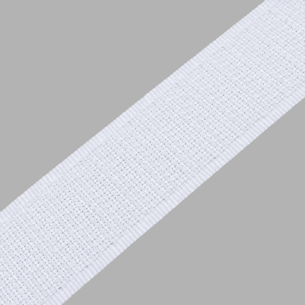 Лента контактная липучка (велкро) пришивная 25 мм / 25 метров, 14 г/м, белый, КРЮЧОК, качество "C"