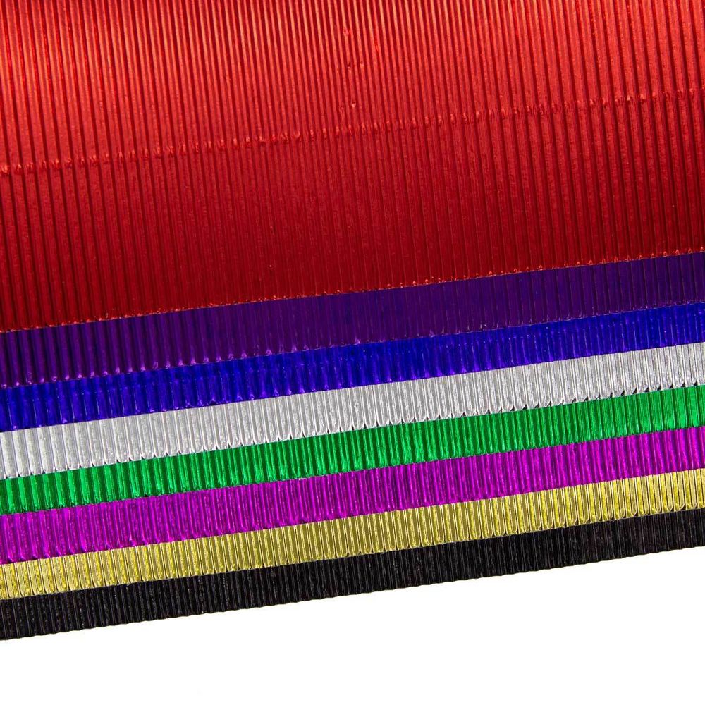 Гофрированная бумага (креповая) металлик, 8 листов, 250г/м², /TOS/