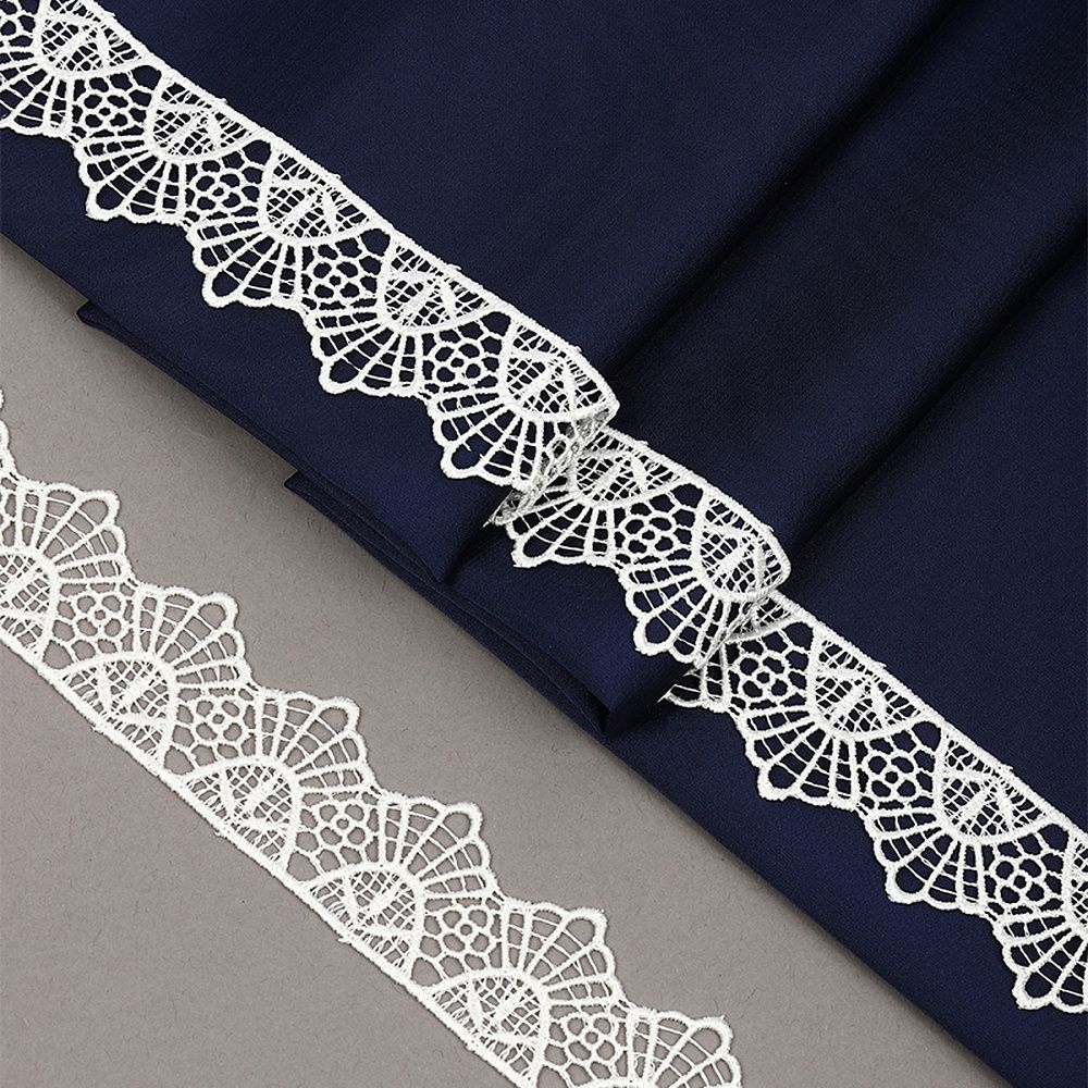 Кружево гипюр (плетёное) 30 мм, цв.4 молочный, уп. 9 м, Kruzhevo