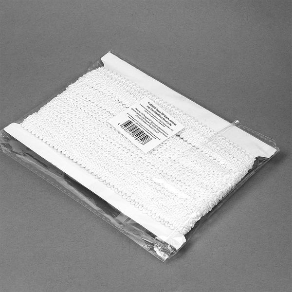 Тесьма Шанель плетеная 8 мм, 0384-0017 цв.белый уп.9м