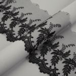 Кружево на сетке 190 мм / 10 м, черный, Gamma GKM-1902