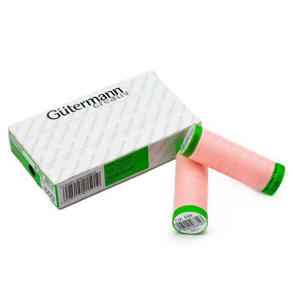 Нитки для тонких тканей Gutermann Extra Fine 150, 200м, 659 св.персиково-розовый, 5 катушек