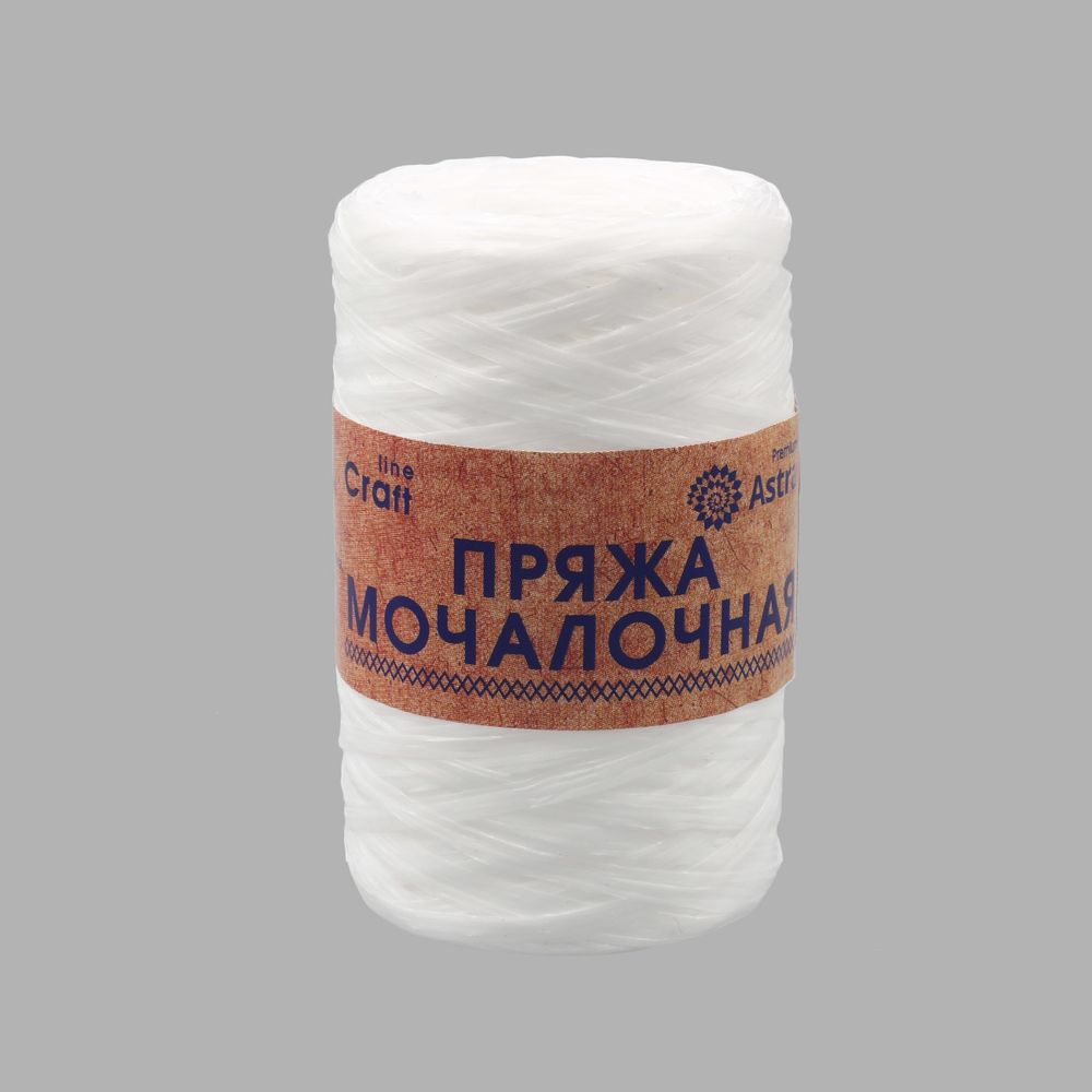 Пряжа Astra Premium (Астра Премиум) Мочалочная / уп.10 мот. по 50 г, 200 м, матовый белый