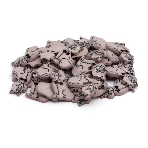 Украшения декоративные пуговицы Котик, 34 мм (032), 36 шт