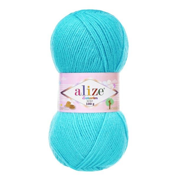 Пряжа Alize (Ализе) Sekerim Bebe / уп.5 мот. по 100 г, 320м, 287 бирюзовый