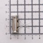 Фиксатор (зажим) для шнура металл 2 отв., 25х8.9 мм, ⌀4.4 мм, металл, Silver (серебристый), MFR11, 10 шт