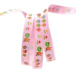 Лента репсовая (в рубчик) PREMIUM Ежик и Пчелка, 16 мм, 22,5м (A5-012 розовый)